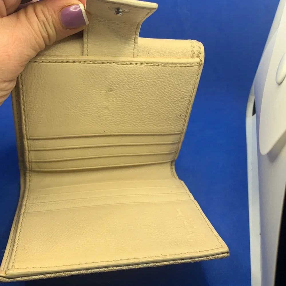 Dior RARE Light Brown‎ Trotter leather Canvas Wallet